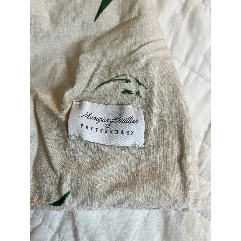 Pottery Barn Monique Lhuillier King Duvet Cover Organic Cotton Floral Lily EUC